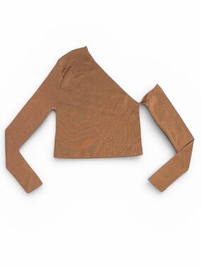 Zara Copper Brown Ribbed Top